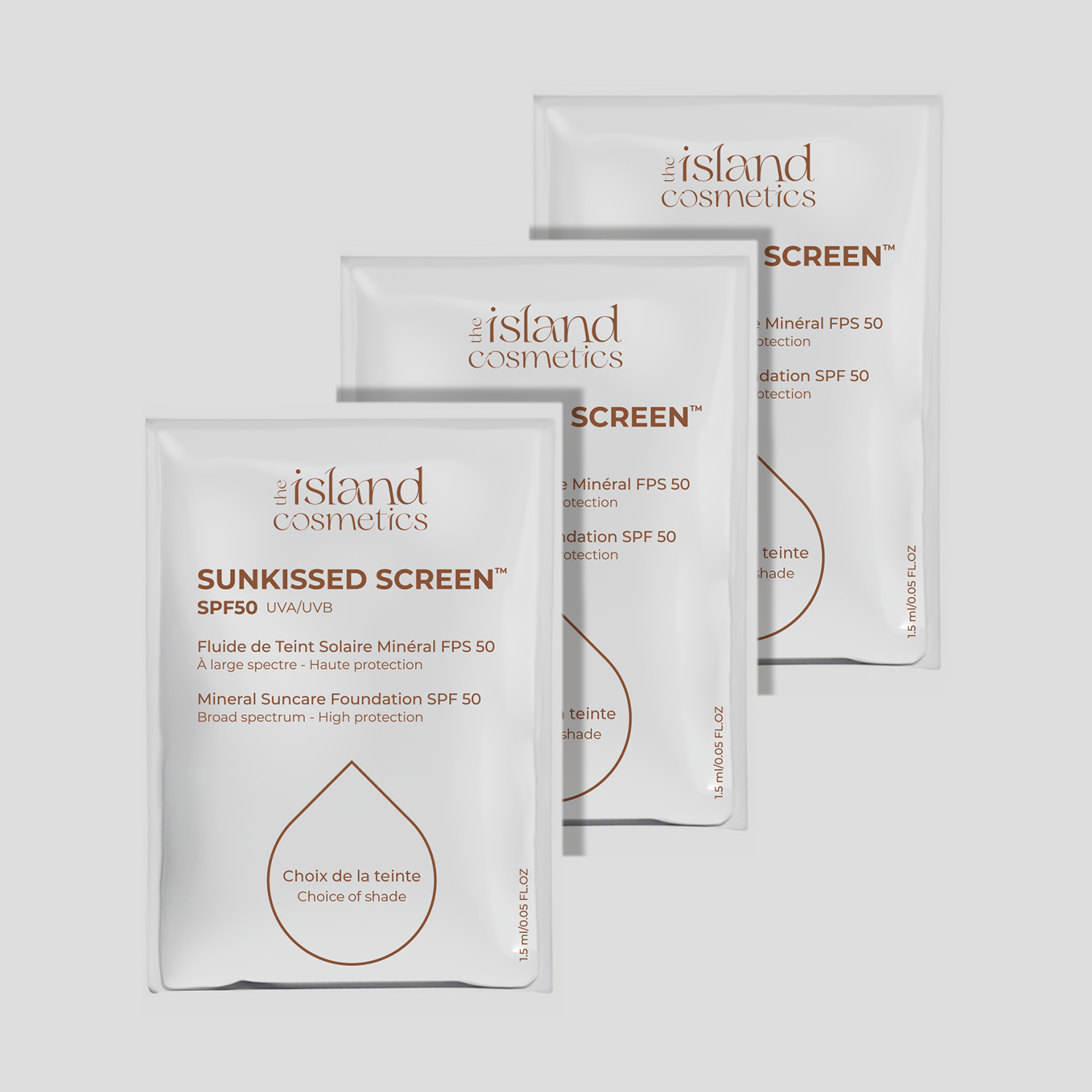 Kit de 3 échantillons - Fond de Teint Hydratant SPF 50