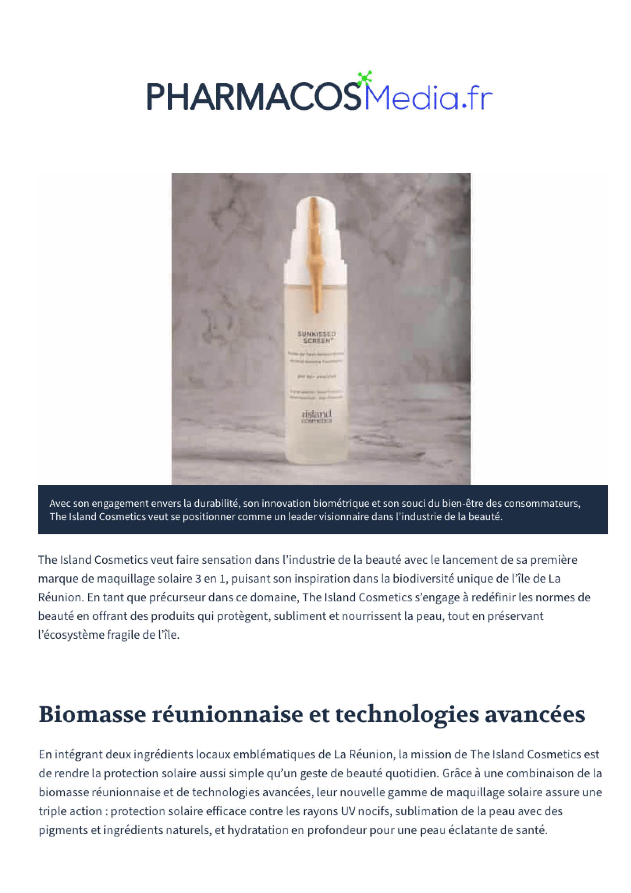 Innovation biométrique : The Island Cosmetics veut révolutionner la beauté avec son maquillage solaire 3 en 1