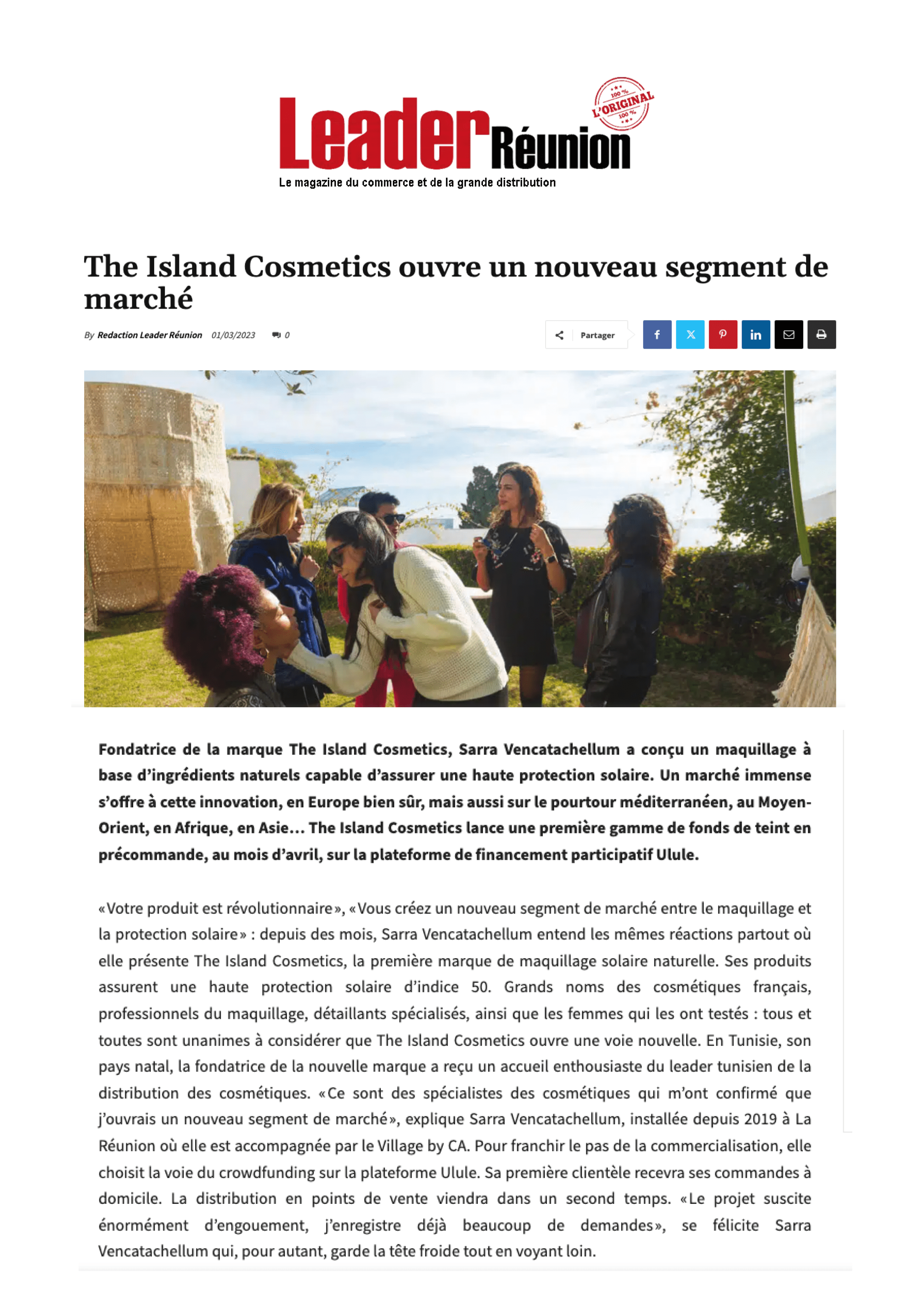 The Island Cosmetics ouvre un nouveau segment de marché